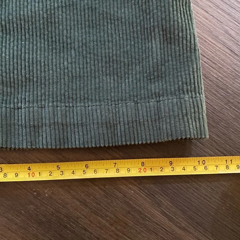 Free people green corduroy pants flare pockets size 0